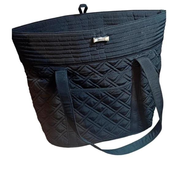 Vera Bradley Black Quilted Tote Bag - Picture 1 of 10